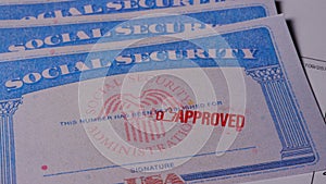 4 photo of social security card ssn with approved stamp concept photo