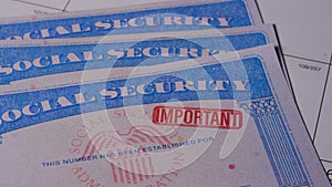 6 photo of social security card ssn with important stamp concept photo