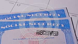 7 photo of social security card ssn with received stamp concept photo
