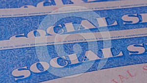 1 photo of social security cards identification ssn on table photo