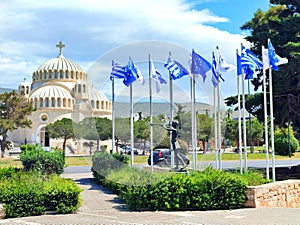 Photo of the St. Constantine and Helen Orthodox Cathedral of Glyfada in Athens, Greece.