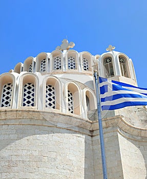 Photo of the St. Constantine and Helen Orthodox Cathedral of Glyfada in Athens, Greece.