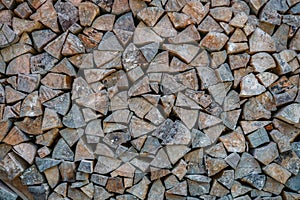 Photo of stack of fresh lamber firewood photo
