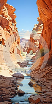 Canyon Creek: A Stunning Tasca D\'almerita Inspired Painting photo