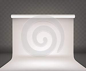 Photo studio empty interior white blank background