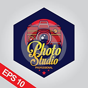 Photo studio logo design template