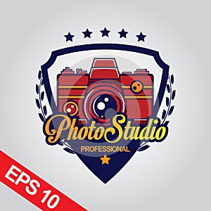 Photo studio logo design template