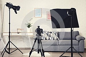 Photo studio with professional equipment