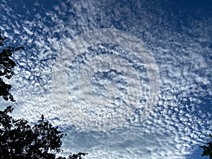 Scudding Sunset Cloud Patterns in Summer photo