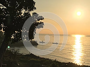 Photo of the sunset in the coastal town of Bacong