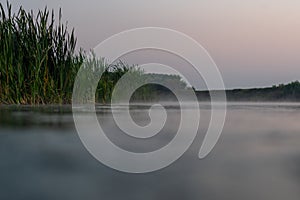 Photo of the surface of the Don River, in Russia.