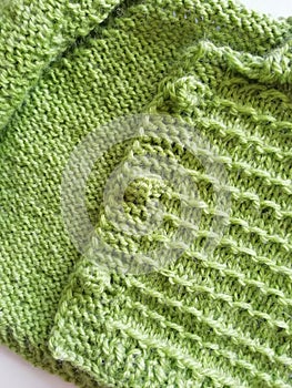Texture of alpaca yard knitting photo
