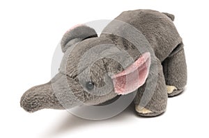 A cute dark grey elephant soft toy