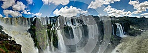 Panorama Iguazu Waterfalls Jungle Argentina Brazil