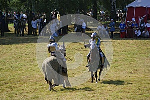 Grunwald, Poland - 2009-07-18: Mounted knights