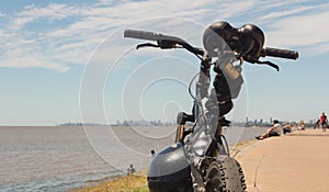Bike ride through the thing of the Rio de la Plata photo