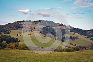 Nice rural autumn landscape in the hills.