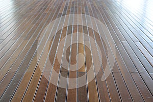 A wooden wood timber flooring layout with lacquered surfaces photo