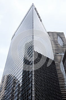 Photo of tall buildings from South Loop in Chicago