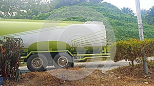 photo of a tanker truck carrying palm oil being weighed