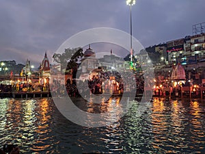 Photo of temple in haridwar of India.