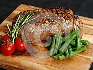 Delicious sirloin steak dinner