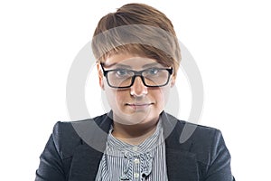 Photo of thick woman in glasses