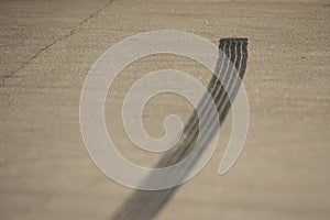 Photo of a tire skid mark