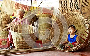 Photo of traditional trade village: bamboo baskets Vietnam