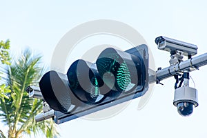 Photo of traffic light and cctv camera