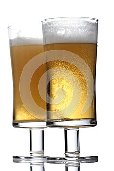 Photo of two glasses of nice looking beer