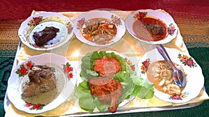 Photo of a typical West Kalimantan regency Sambas food during a wedding photo