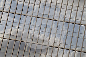 Photo of an urban texture. Part of the facade of a modern building.