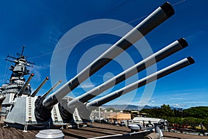 USS Missouri Battleship at Pearl Harbor in Hawaii