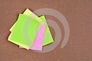 Photo of various colorful papers with space for text