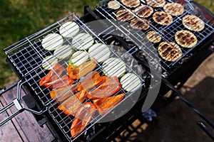 Photo of vegetables on barbecue