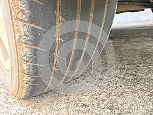 Very old tyre which is not suitable for use