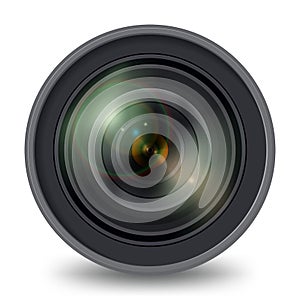 Photo video Camera lens isolated front view