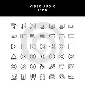 Photo video outline icon set vol2