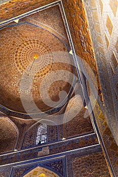 Interior inside the old ancient uzbek tomb - Amir Temur maqbarasi, GoÃ¢â¬Ëri Amir in Uzbekistan