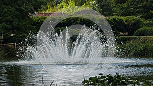 A jet of water from a pool at Puy du Fou photo
