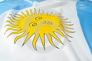 Photo of waving flag of Argentina lying on surface