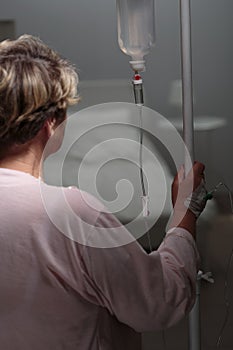 Photo of woman with drip