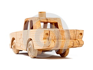 Photo of a wooden car of beech.