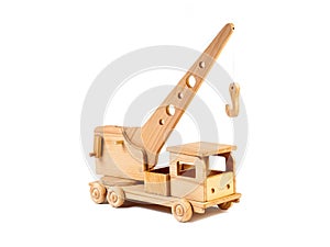 Photo of a wooden crane truck