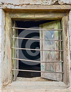 Photo of wooden window of old Indian house