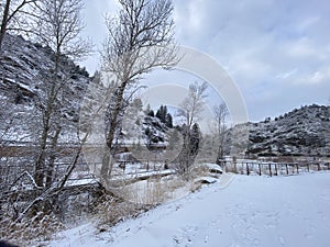 Photo of xClear Creek Canyon or Clear Creek Trail and Water Park in Golden Colorado in Winter