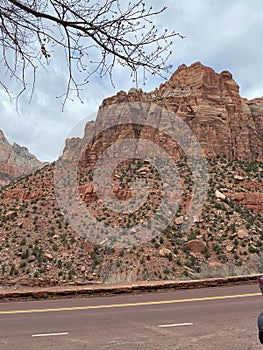 Photo of Zion Canyon in Zion National Park Along Zion Park Blvd in Springdale Utah USA photo