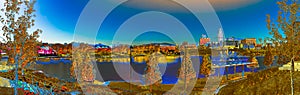 Photoart Panorama Heartland of America Park at The Riverfront in Fall Omaha Nebraska US