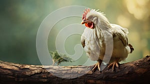 Photobashed Rooster On Wood: Narrative-driven Visual Storytelling photo